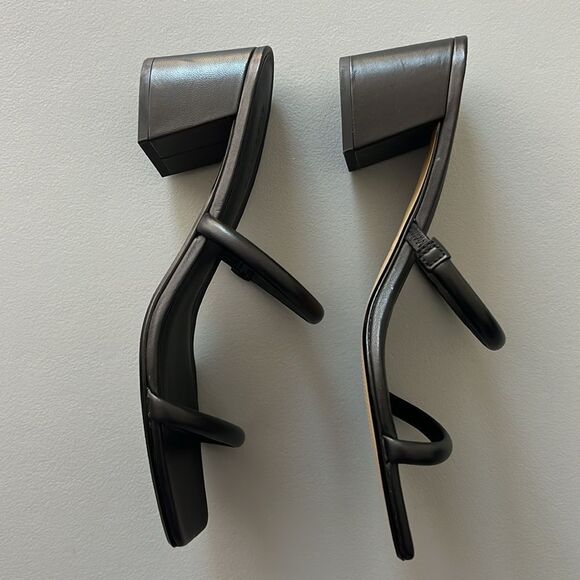 New Everlane The Double Strap Heel in Black Size 9 - Picture 6 of 11